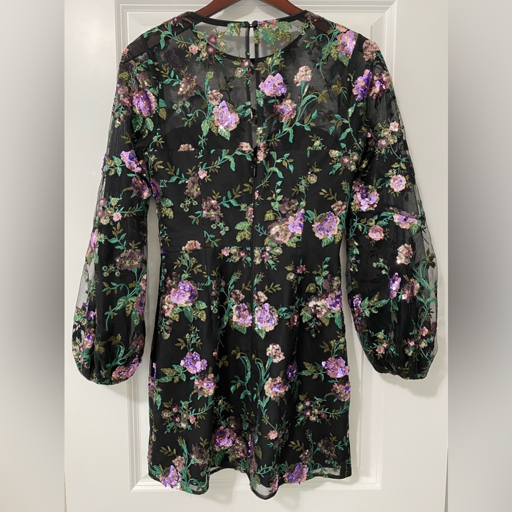 NWOT Dress The Population Mila Sequin Embroidered Floral Cocktail Dress Size S - Picture 5 of 8